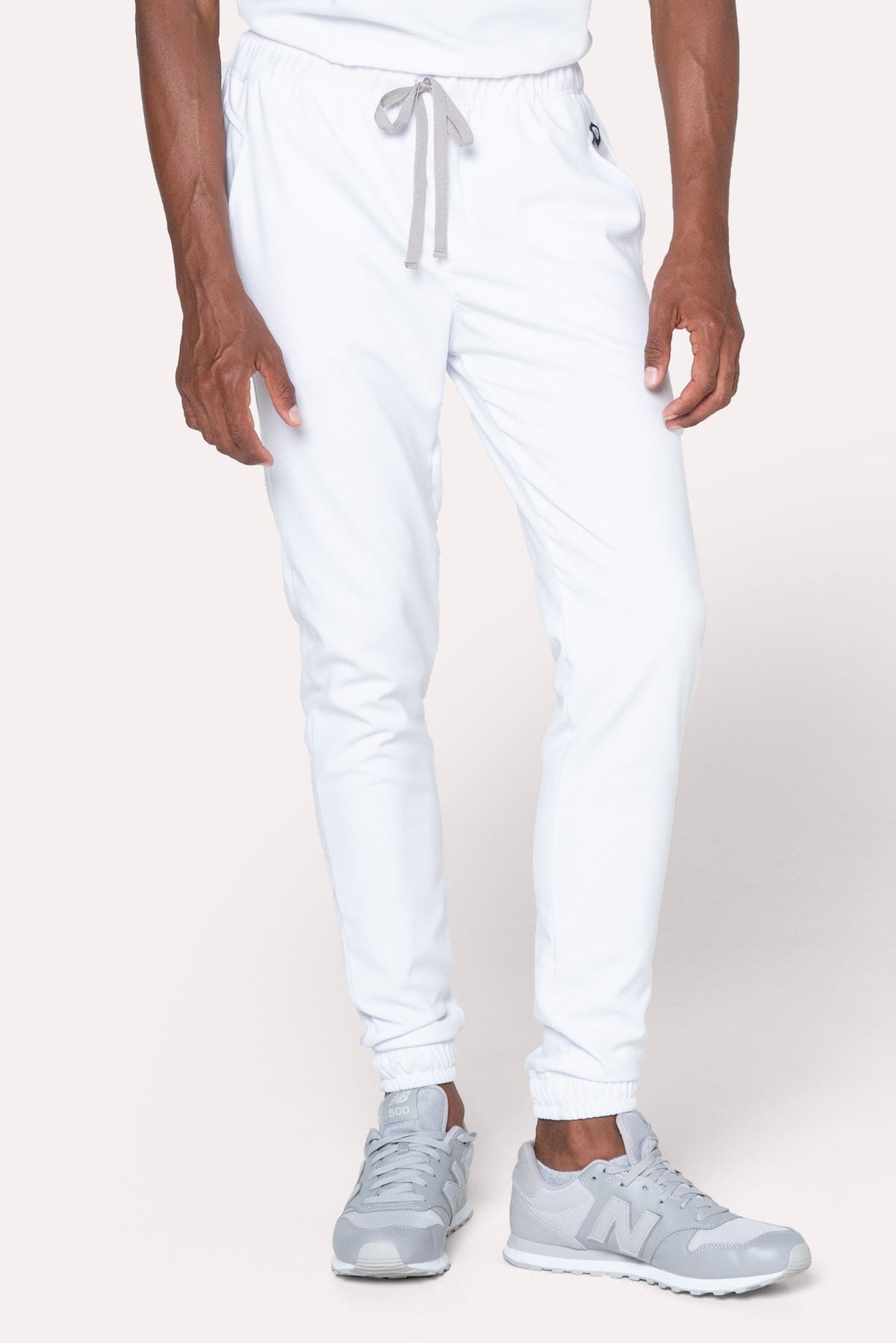 Man wearing Fresh White Scrub Pants by Work & Chill